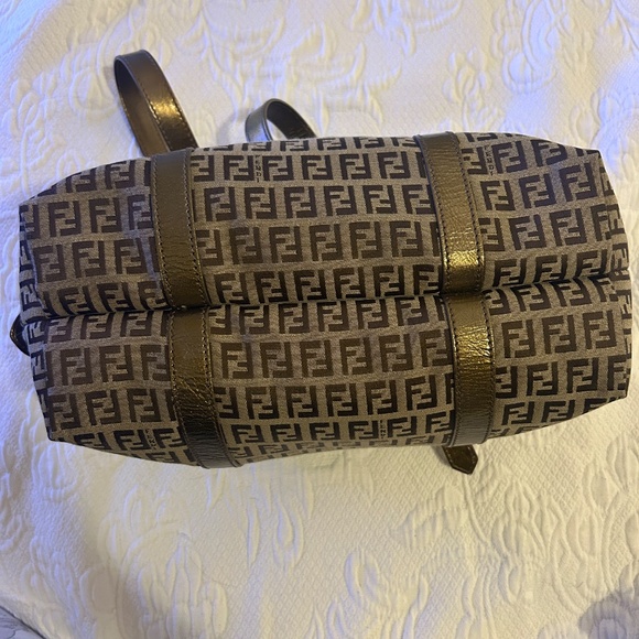 Fendi Tan and Brown Monogram Shoulder Bag - Picture 11 of 15